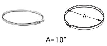 4-Pack 8" Stainless Steel Chimney Pipe Locking Bands - 8T-LB For Stove/Furnace