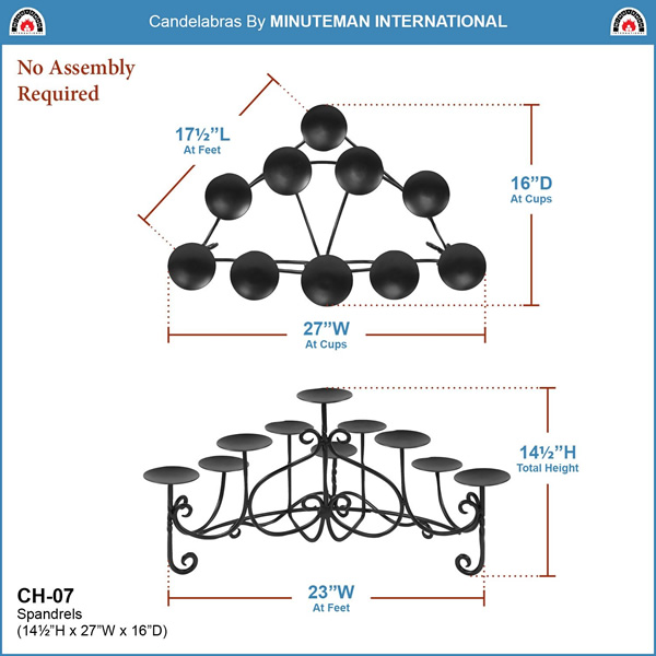 Minuteman CH-07 Spandrels Hearth Candelabra