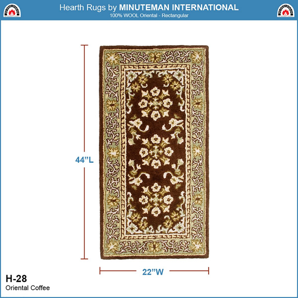 Minuteman H-28 44x22 Inch Coffee Oriental Rectangular Rug