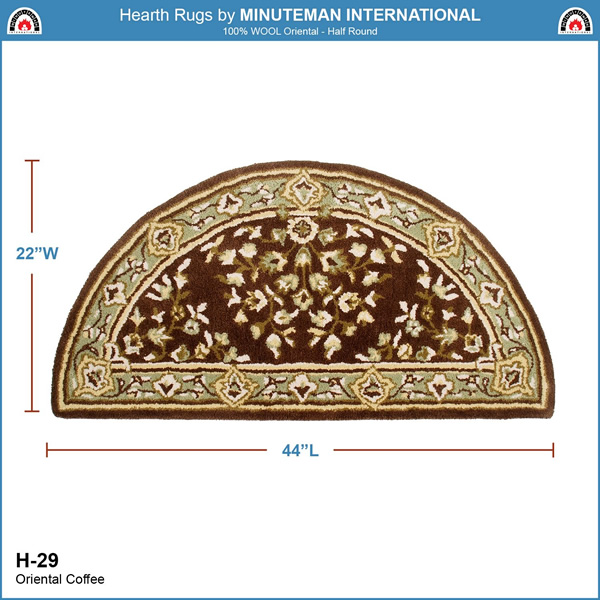 Minuteman H-29 44x22 Inch Coffee Oriental Half Round Rug