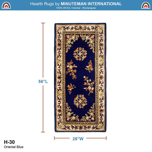 Minuteman H-30 56x26 Inch Blue Oriental Rectangular Rug