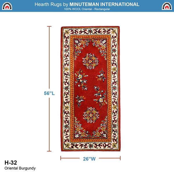 Minuteman H-32 56x26 Inch Burgundy Oriental Rectangular Rug