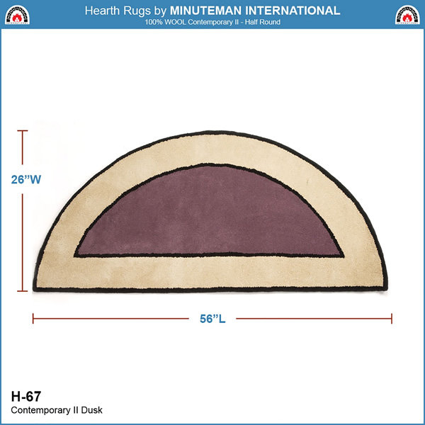 Minuteman H-67 Dusk Contemporary II Half Round Rug