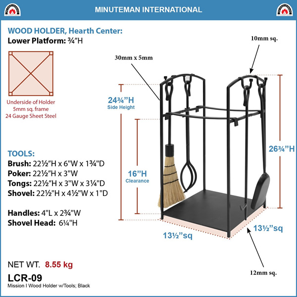 Minuteman LCR-09 26 Inch Mission Wood Holder