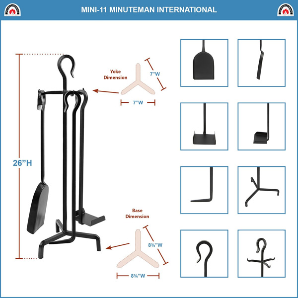 Minuteman MINI-11 Berlin Mini Fireplace Tool Set