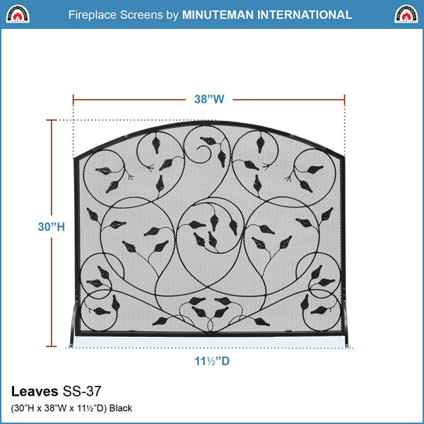 Minuteman SS-37 Leaves Flat Fireplace Screen