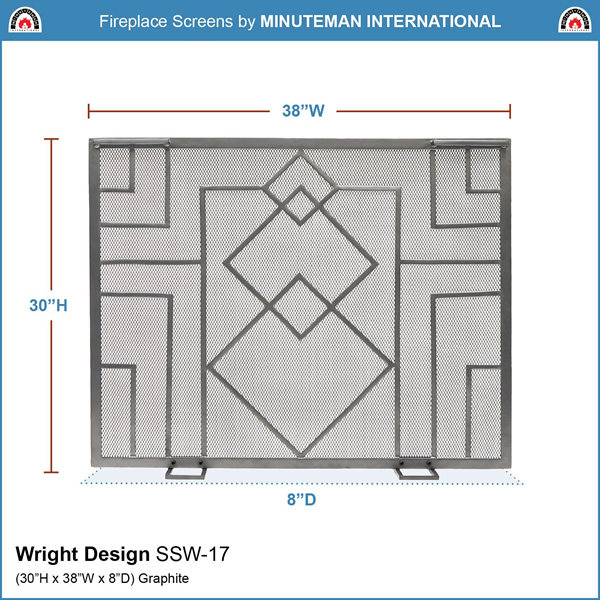 Minuteman SSW-17 38x30 Inch Wright Design Fireplace Screen