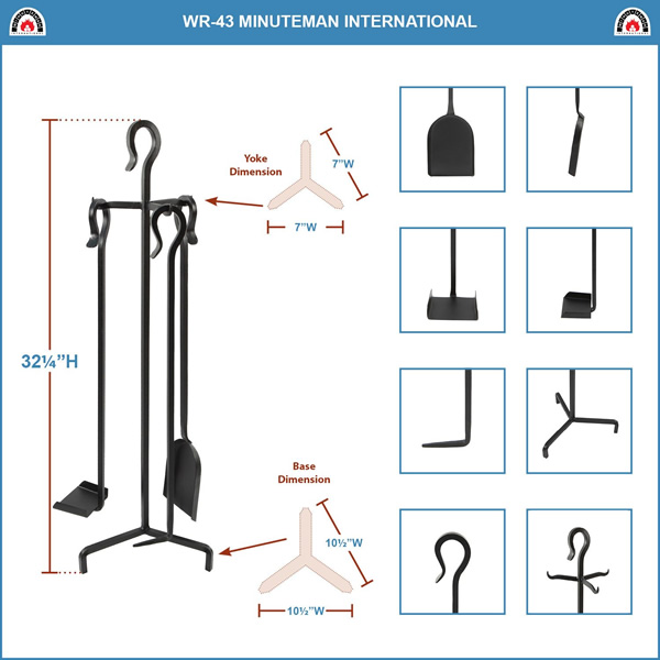 Minuteman WR-43 Berlin Fireplace Tool Set