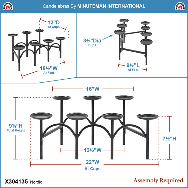 Minuteman X304135 Nordic Candelabra