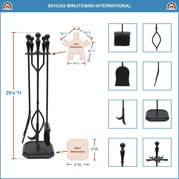 Minuteman X810342 Rectangular Base Plymouth Tool Set