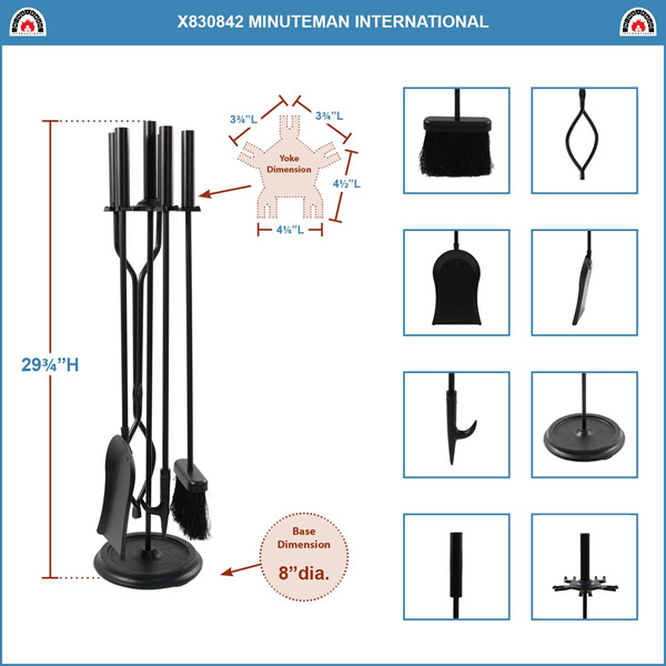 Minuteman X830842 Black Neoclassic Tool Set