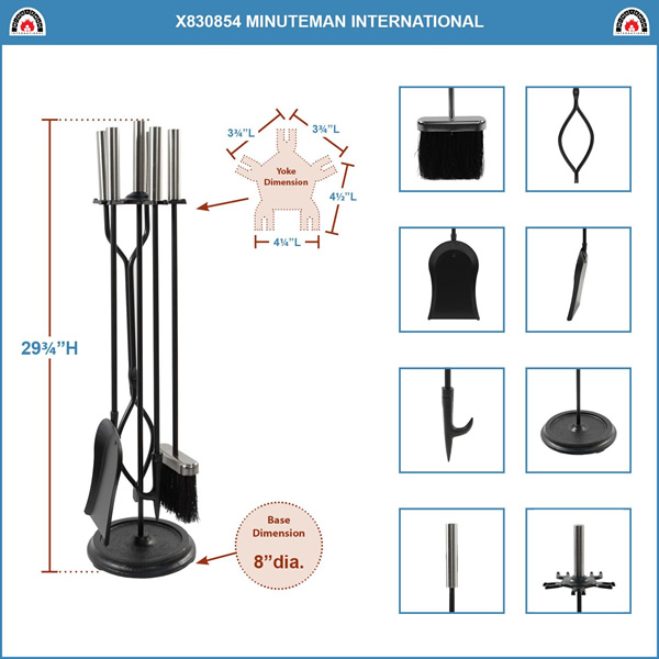 Minuteman X830854 Black with Pewter Neoclassic Tool Set