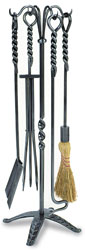 Minuteman WR02 Wrought Iron Fireplace Tool Set 