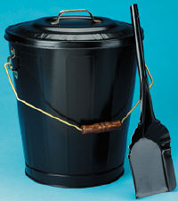 Imperial Black Steel Ash Container and Shovel Set