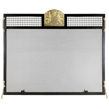 Minuteman SES-3830PP Polished Brass Pineapple Emblem Fireplace Screen