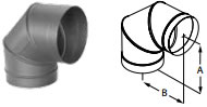 Durablack Stovepipe 90 Degree Elbow