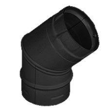 4 Inch Pellet 45 Degree Elbow Black