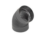 6 Inch Black Stovepipe 45 Degree Elbow