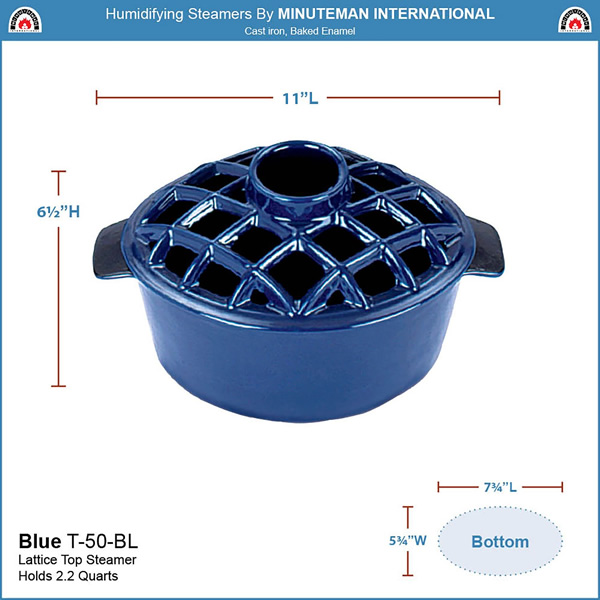 Minuteman T-50-BL Blue Lattice Top Steamer