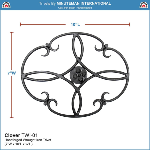 Minuteman TWI-01 Clover Wrought Iron Trivet