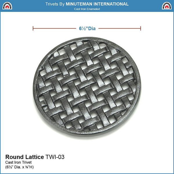 Minuteman TWI-03 Round Cast Iron Lattice Trivet